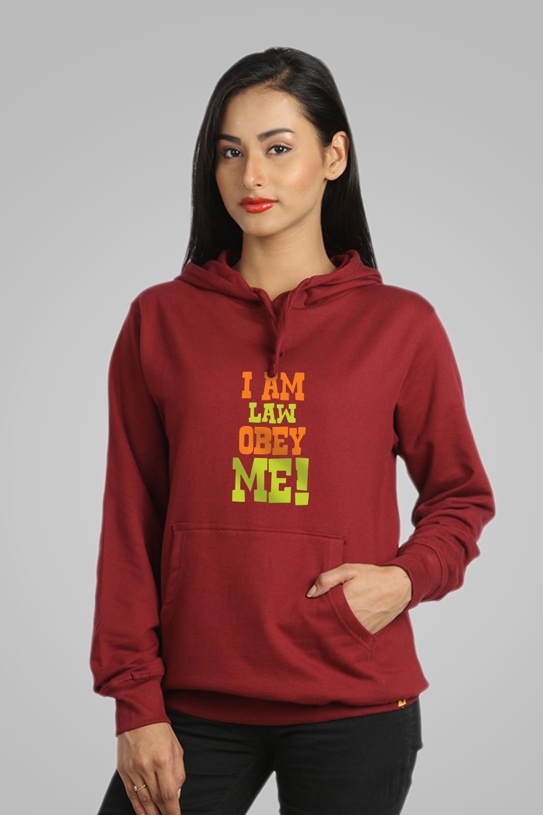 Campus Sutra Women's Maroon Hooded Sweatshirt (Design 12) at Best ...