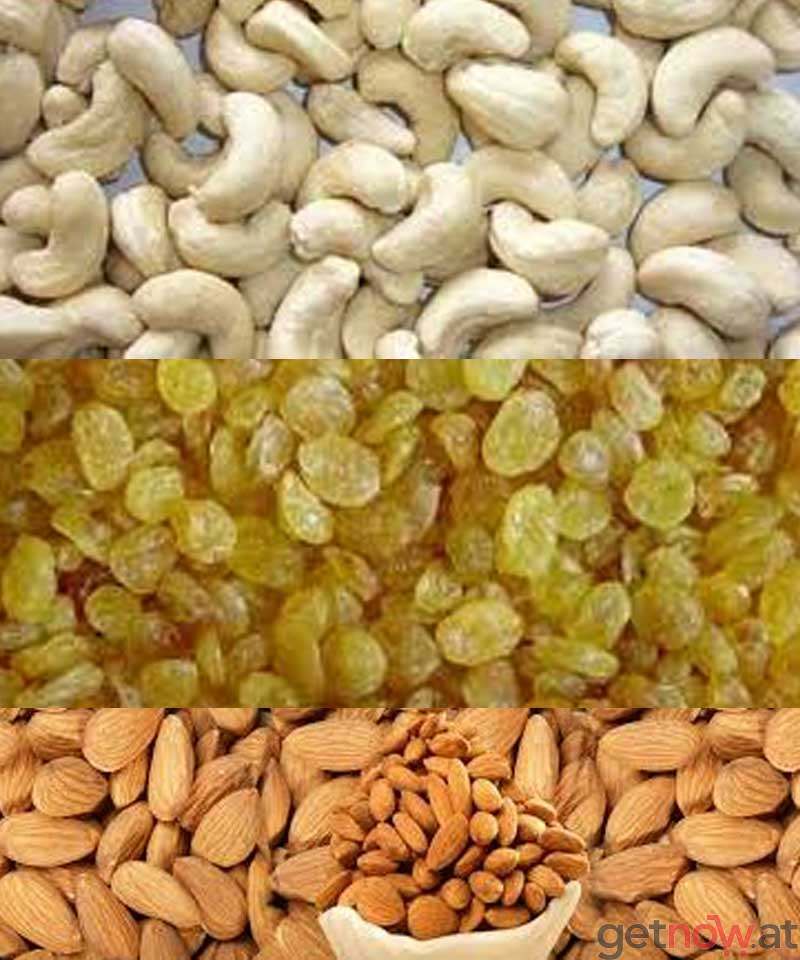 Buy KAJU+KISMIS+BADAM DRUFRUITS COMBO PACK (each 250 gram) Online ...