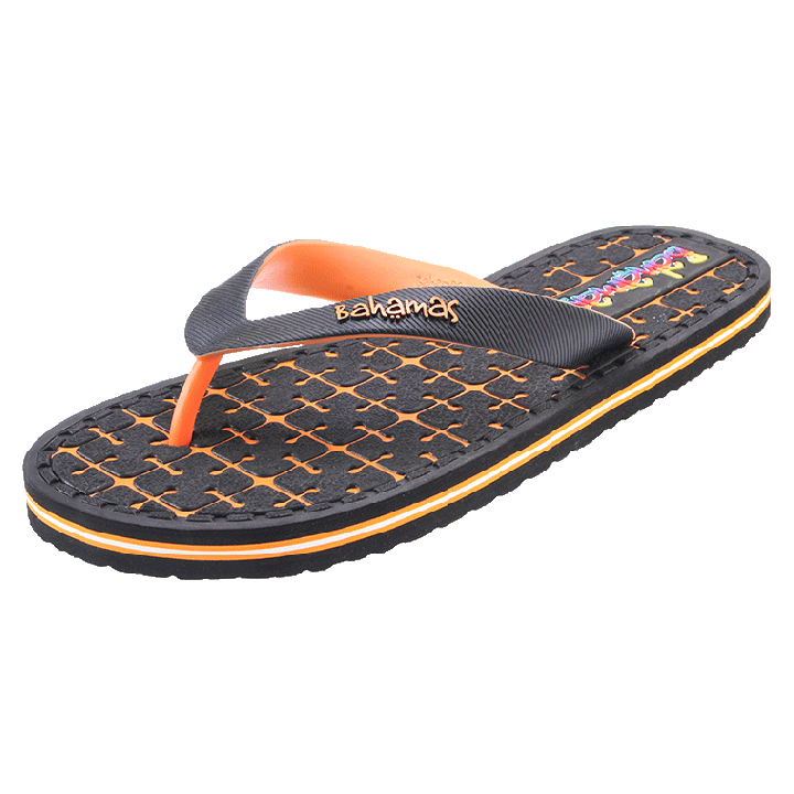Buy Relaxo Unisex Black Orange Slippers Online @ ₹298 from ShopClues