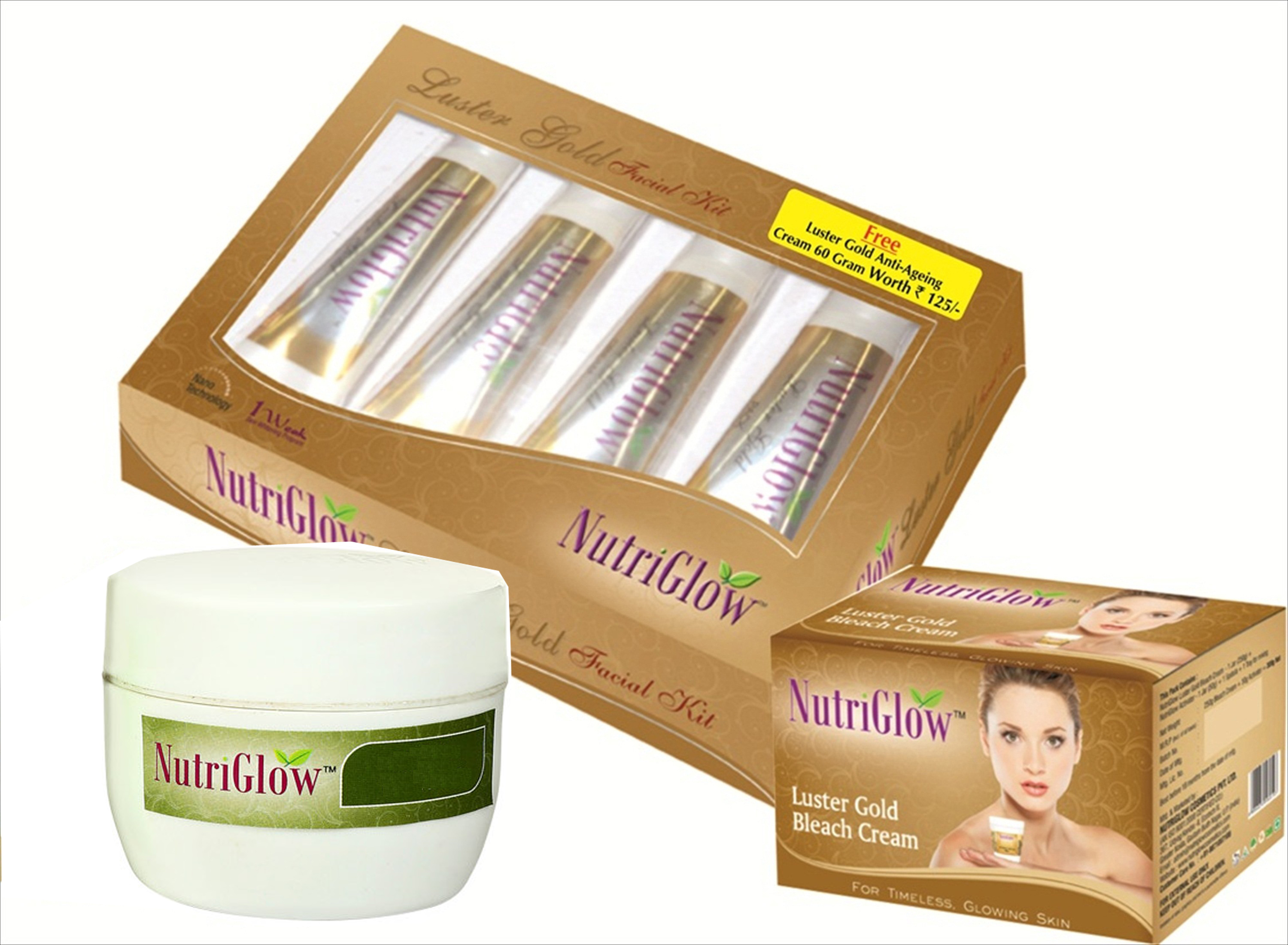 GOLD FACIAL KIT, BLEACH AND ANTI AGEING CREAM WITH VITAMIN E