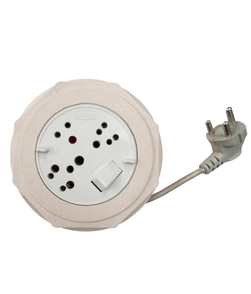 Buy Round Shaped Extension cord With 3 Pin Plug 4Meter Long Wire