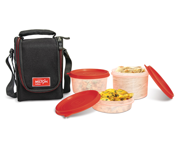 Milton Full Meal 3 Containers Lunch Box - (Grey Colour)