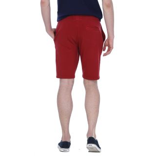 Buy Basics Casual Plain Red Cotton Regular Knit Shorts Online @ ₹560