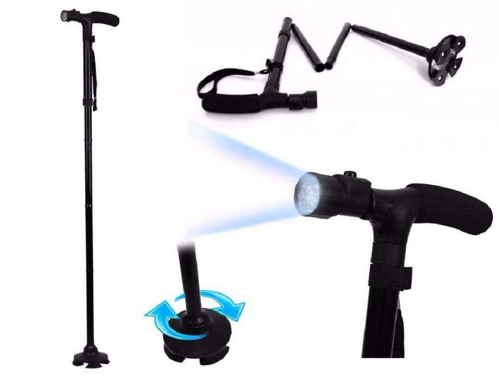 Buy Cane Buddy Foldable Walking Stick with LED Torch Light Online