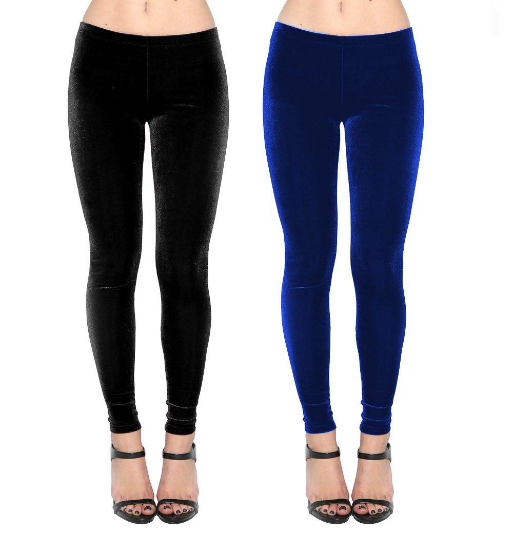 Buy Combo Black n Blue Velvet Legging Online ₹699 from ShopClues