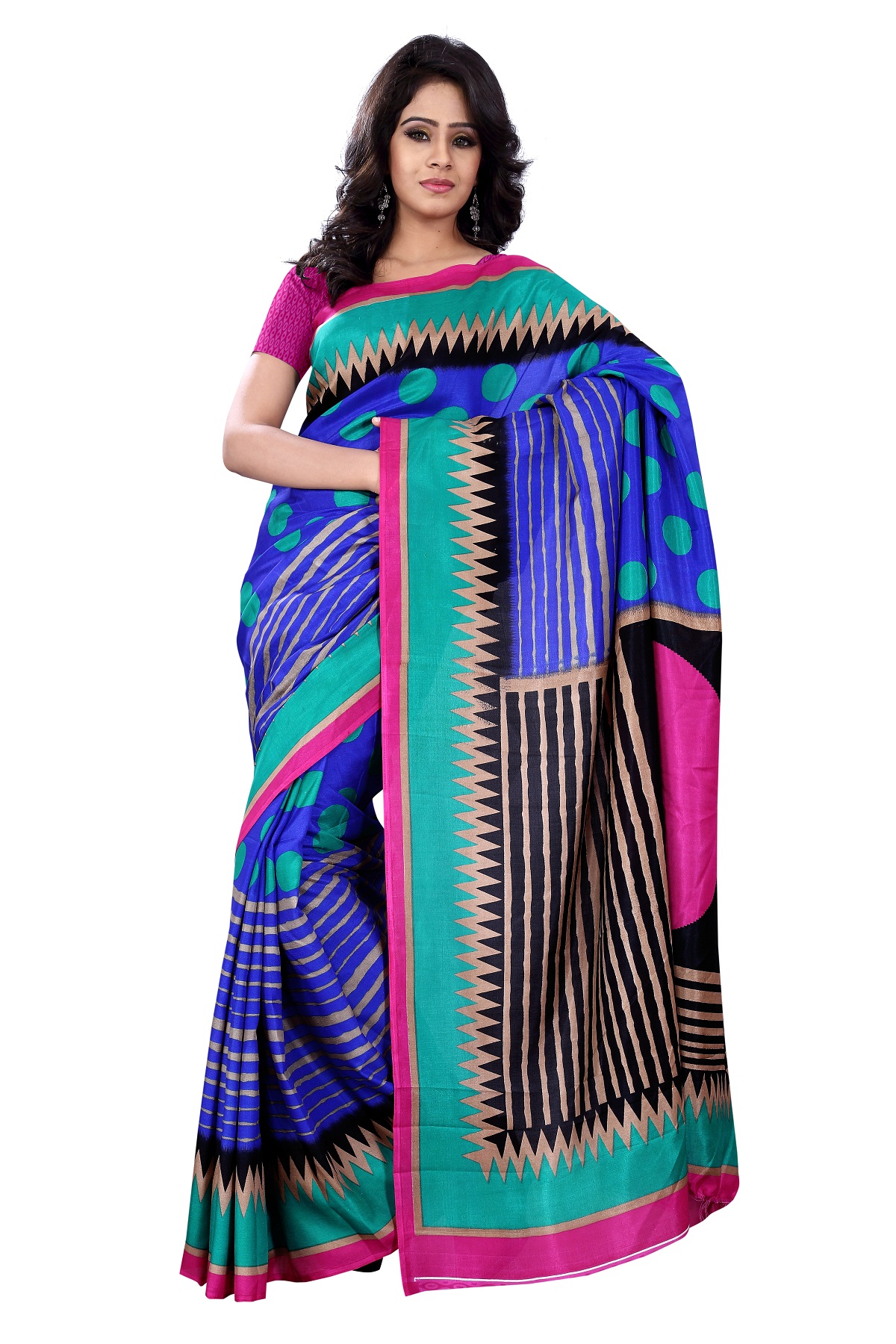 Buy Florence Multi Bhagalpuri Silk Saree Fl 10633multi Online ₹700 From Shopclues