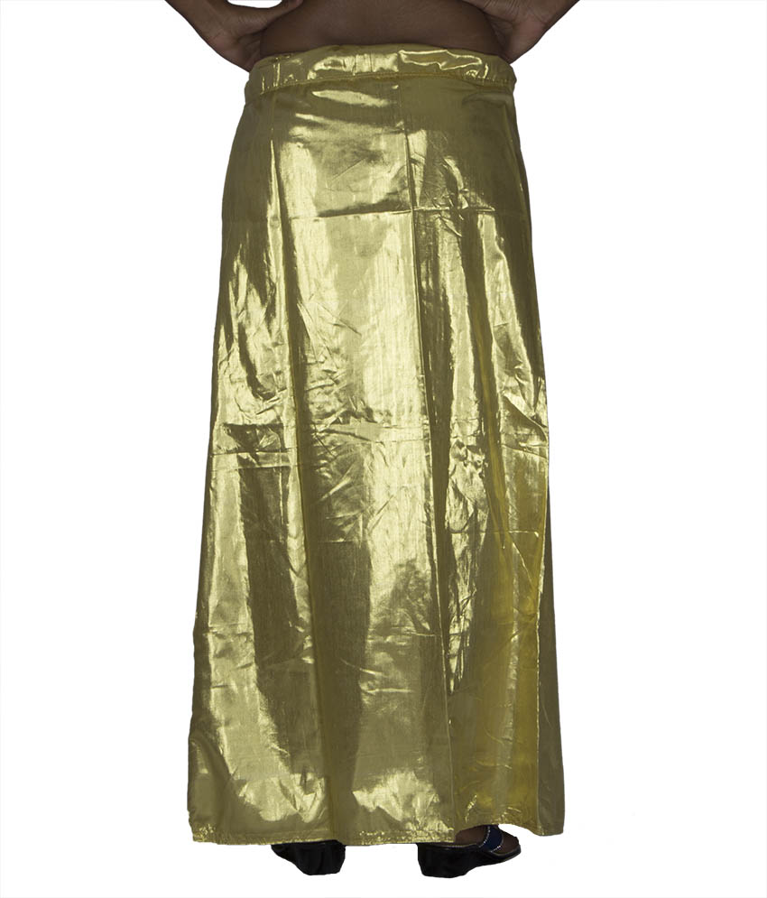 Buy Gold Leather Shimmer A line Saree Petticoat Online ₹295 from