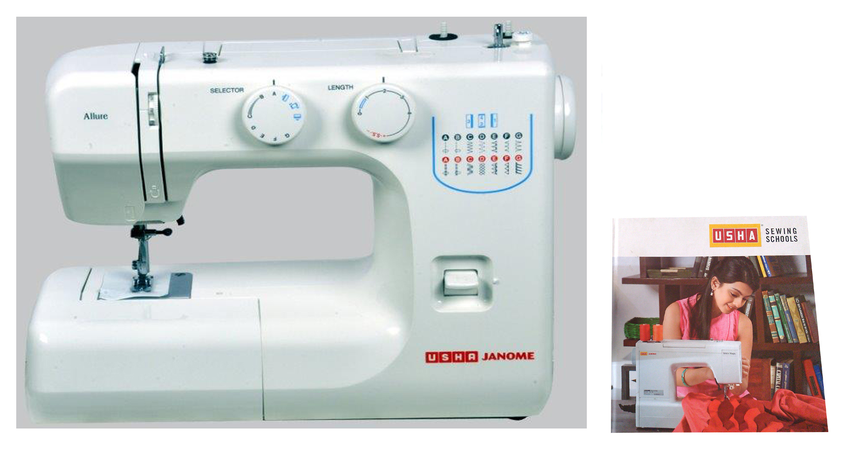 Buy Usha Allure Automatic Sewing Machine + Usha Sewing Design Book