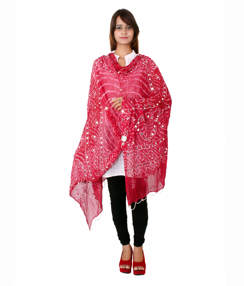 Buy Rajsthani Bandhani Dupatta with mirror work Online ₹425 from