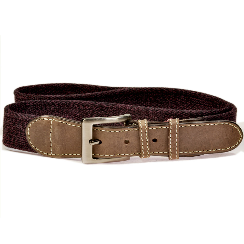 Pure Canvas and Leather Mix Elegant Brown Belt