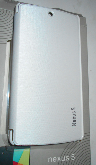 Copertura in pelle artificiale per Google Nexus 5 Custodia Flip Nero