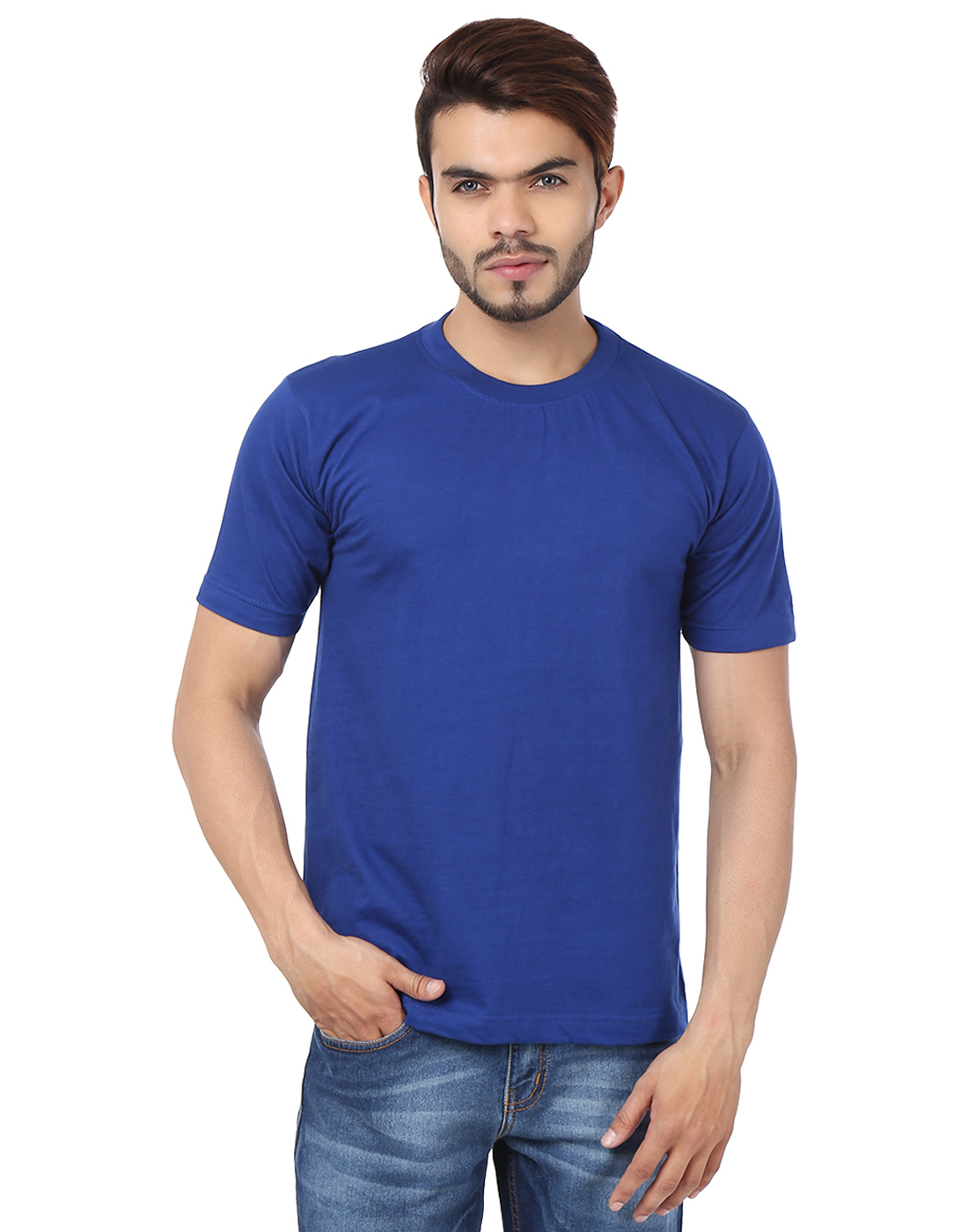 Buy Weardo Plain Royal Blue Crew Neck T-Shirt Online @ ₹278 from ShopClues