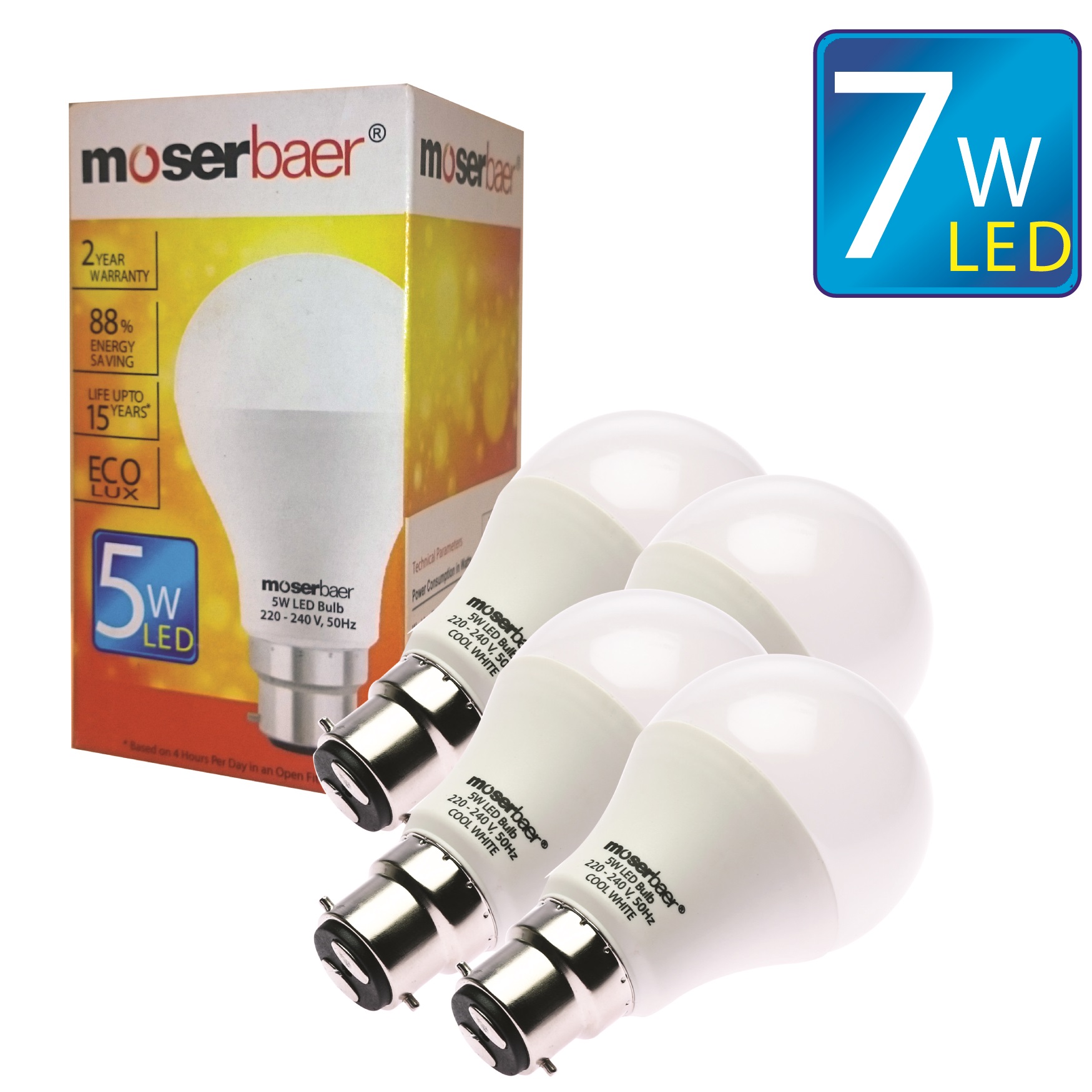 Buy 7 W White Led Bulb (Set Of 4) Online @ ₹1080 from ShopClues