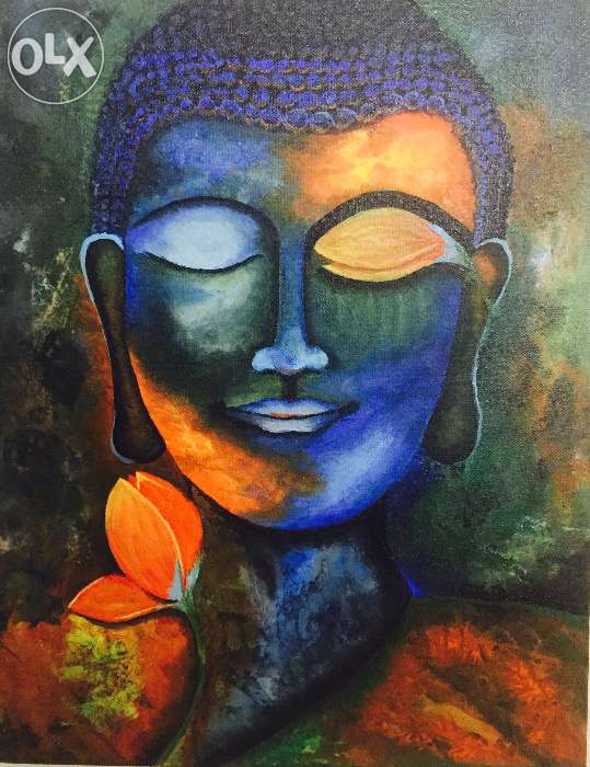 Buy Original Acrylic Painting On Canvas - Buddha (abstract) Online 