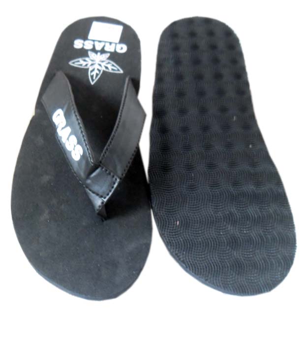 Grass Plain Black Men's Flip Flops Prices in India- Shopclues- Online ...
