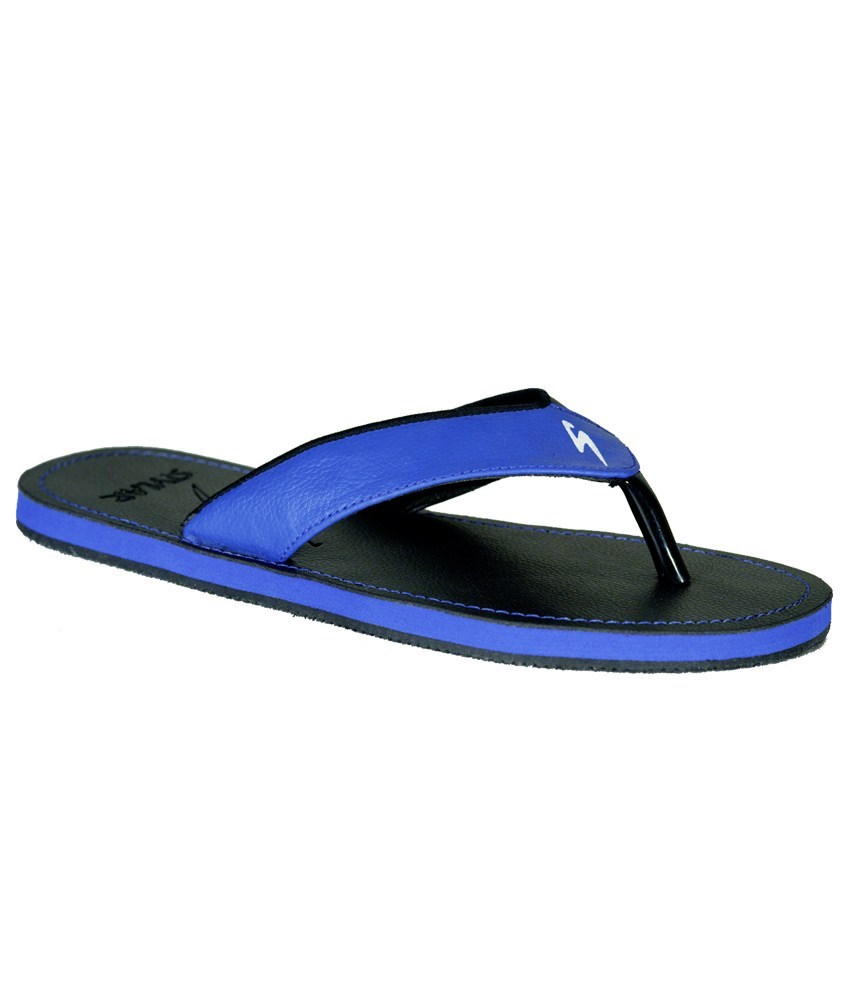 Buy STYLAR Virat Flip Flops (Black and Blue) Online @ ₹288 from ShopClues