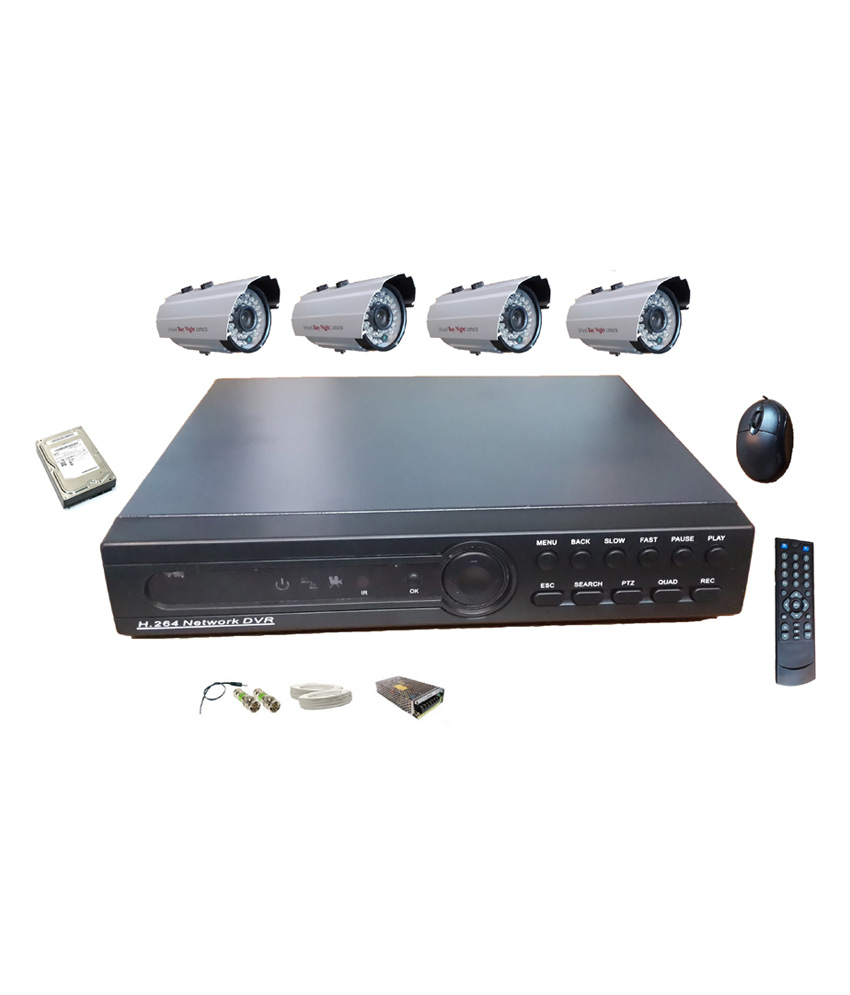 Buy Tech 360 4Ch Dvr With 4 Bullet Camera 600 Tvl Online @ ₹15679 from ...