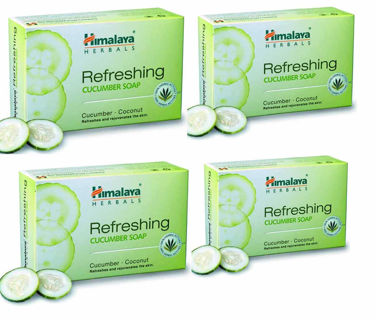 HIMALAYA Herbals REFRESHING CUCUMBER Soap Soaps 125g x 4 Pack