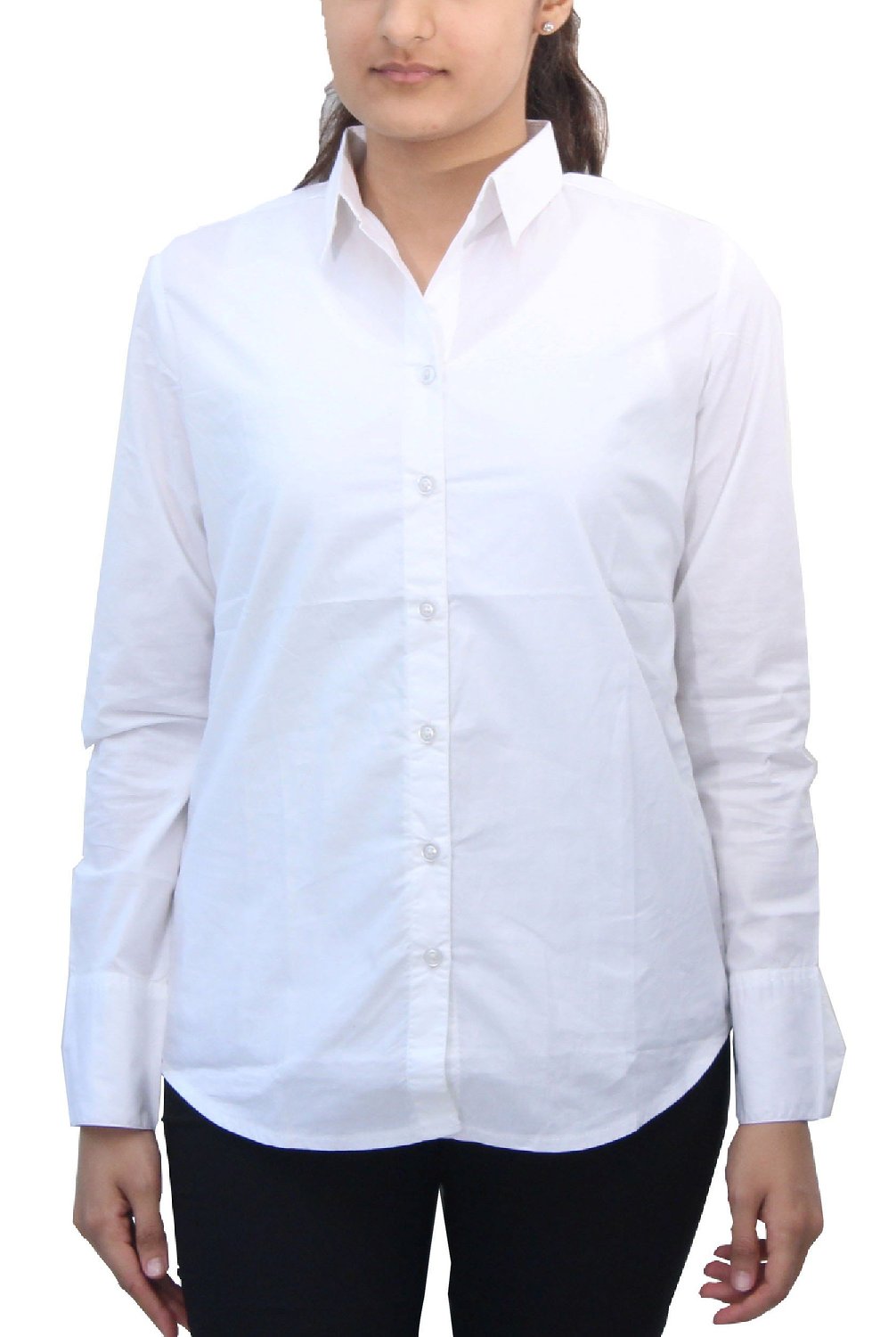 Buy women white formal shirt Online @ ₹495 from ShopClues