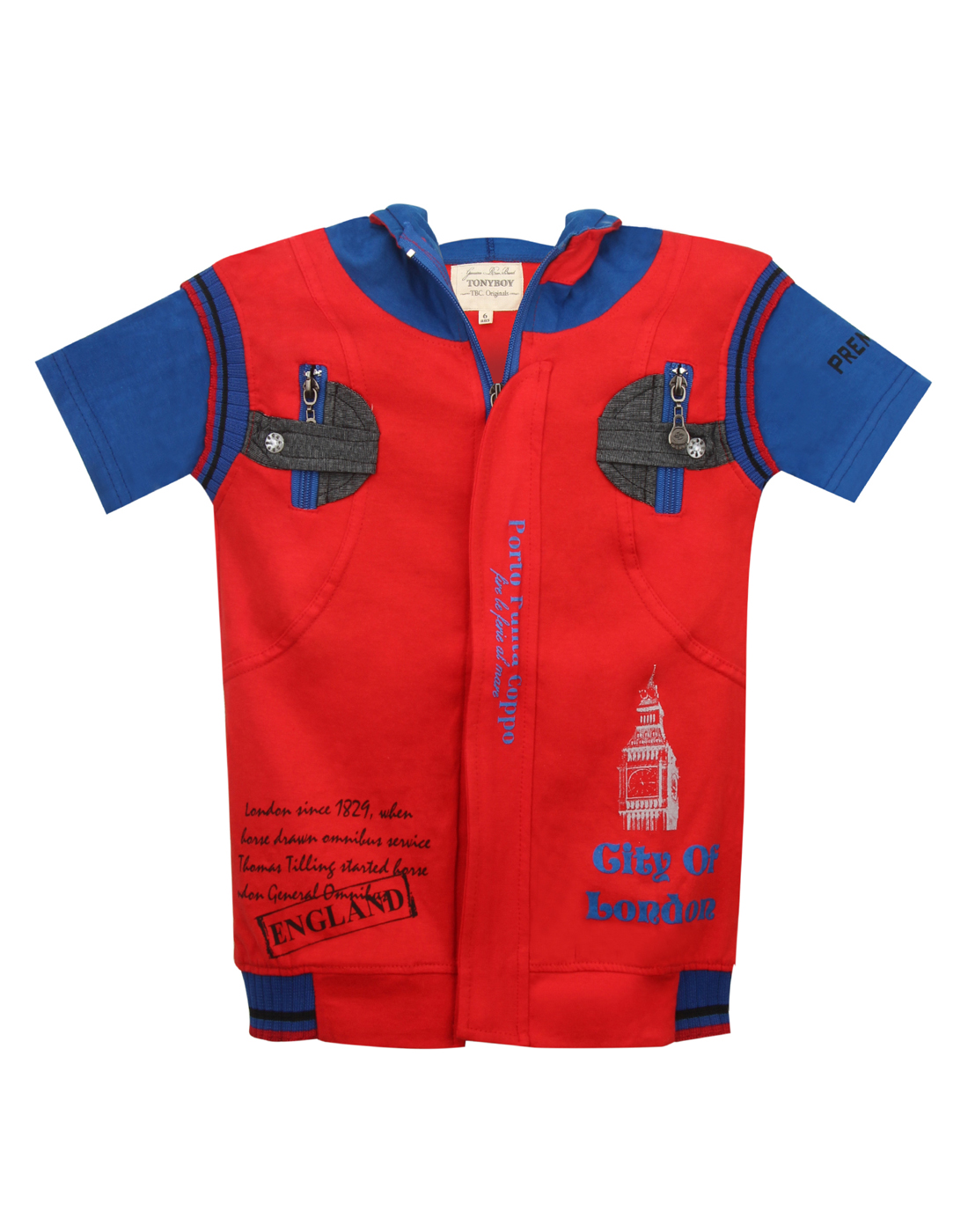 Buy Tonyboy Boys Fancy Jacket with T-Shirt (Red) Online @ ₹449 from ...