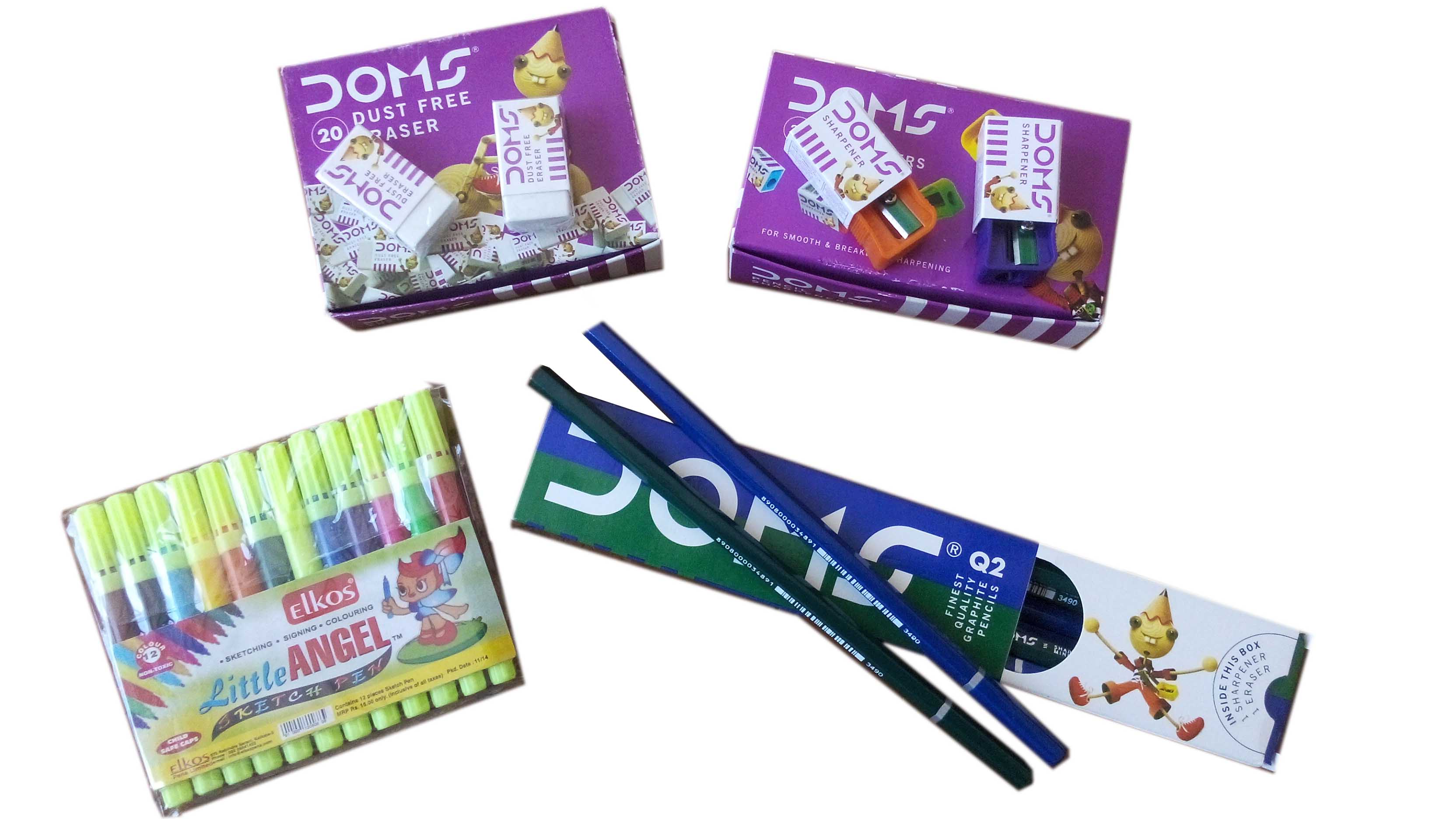 Buy Doms Pencil Eraser sharpener School set Online ₹329 from ShopClues