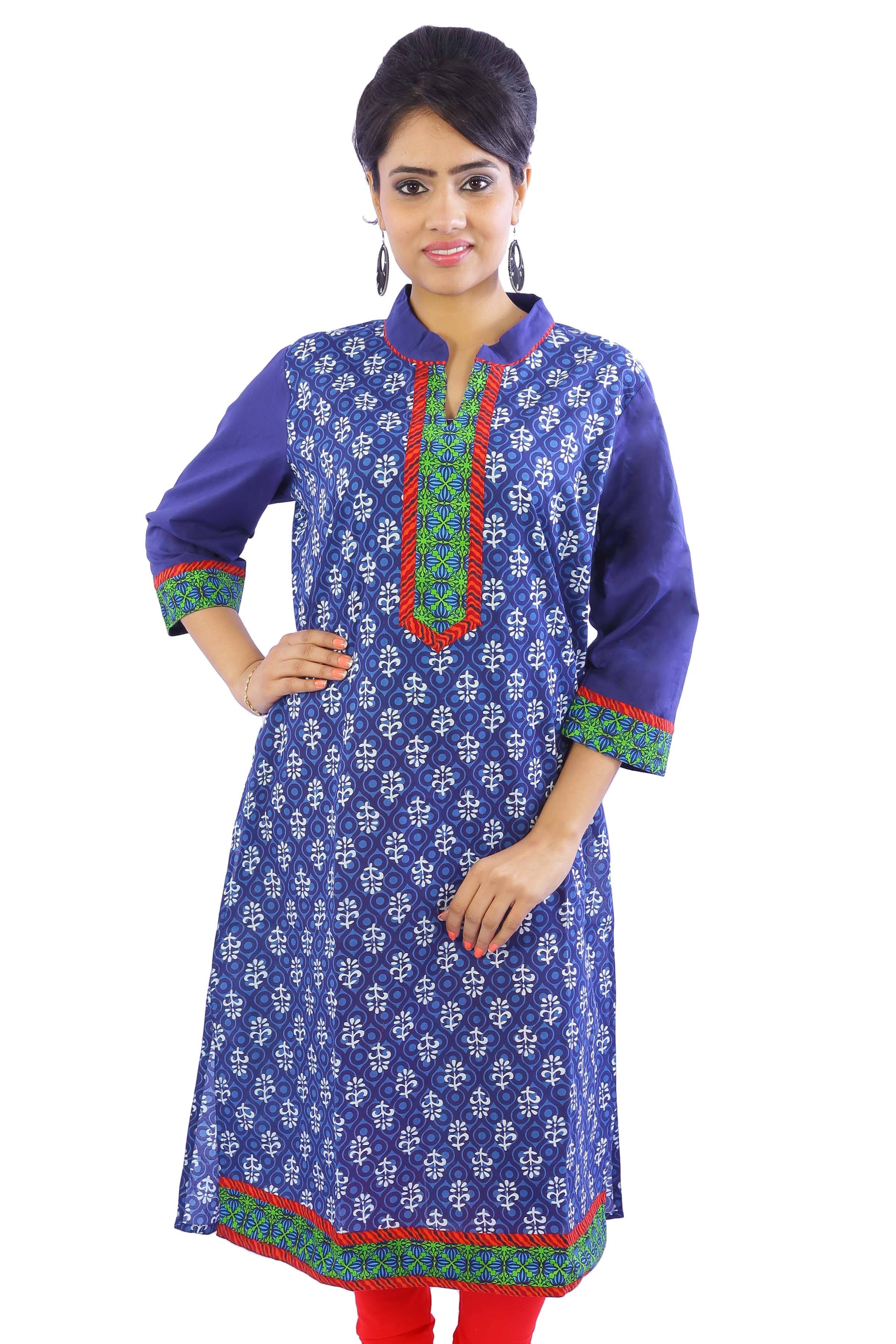 Buy Shop Rajasthan Red Printed Cotton Stitched Kurti Online @ ₹599 From ...