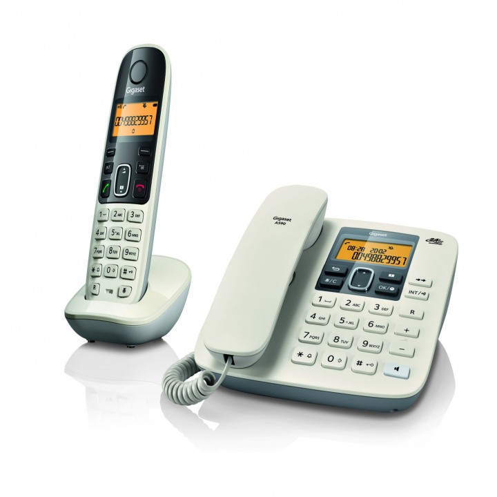 Gigaset A590 Corded & Cordless Combo Landline Phone (White)
