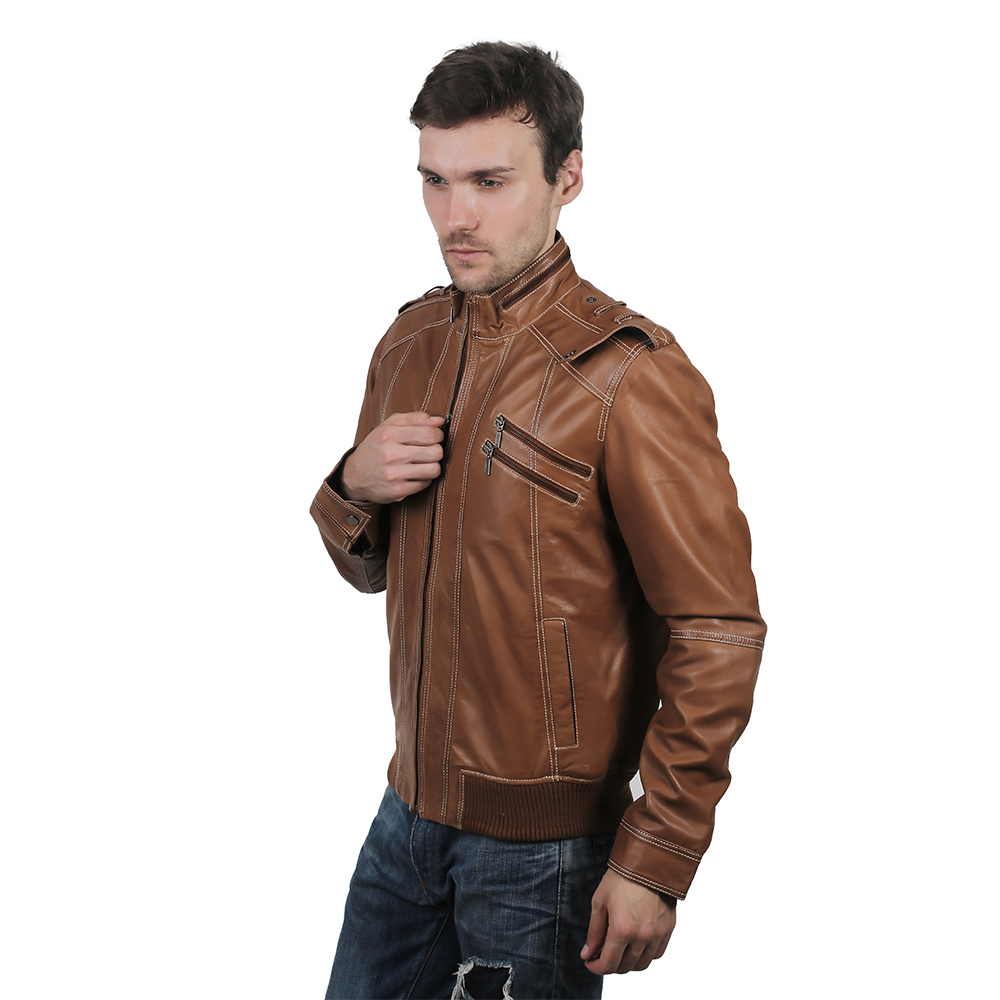 Buy Wild Hawk BOB006 Lamb Leather Jacket Online @ ₹6999 from ShopClues
