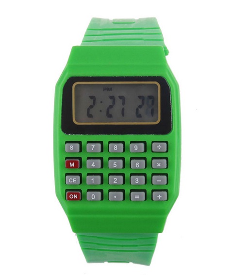 Buy Pappi Boss Unisex Green Calculator, Date Time Watch Online @ ₹325 ...