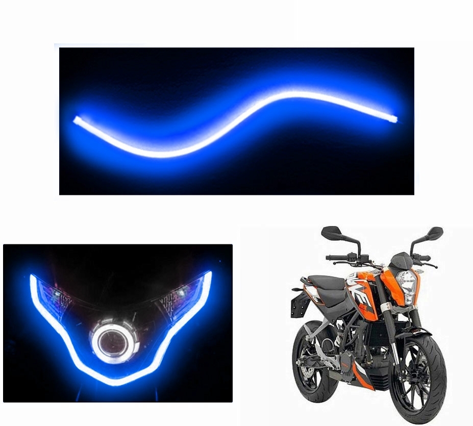 Buy Speedwav Flexible 30Cm Bike Headlight Neon Led Drl Tube Blue-Ktm ...