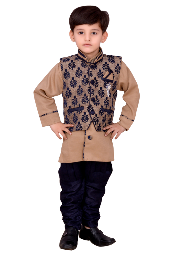 Buy Kids ethnic dresses baby clothing boys Blue kurta pajama with Modi ...
