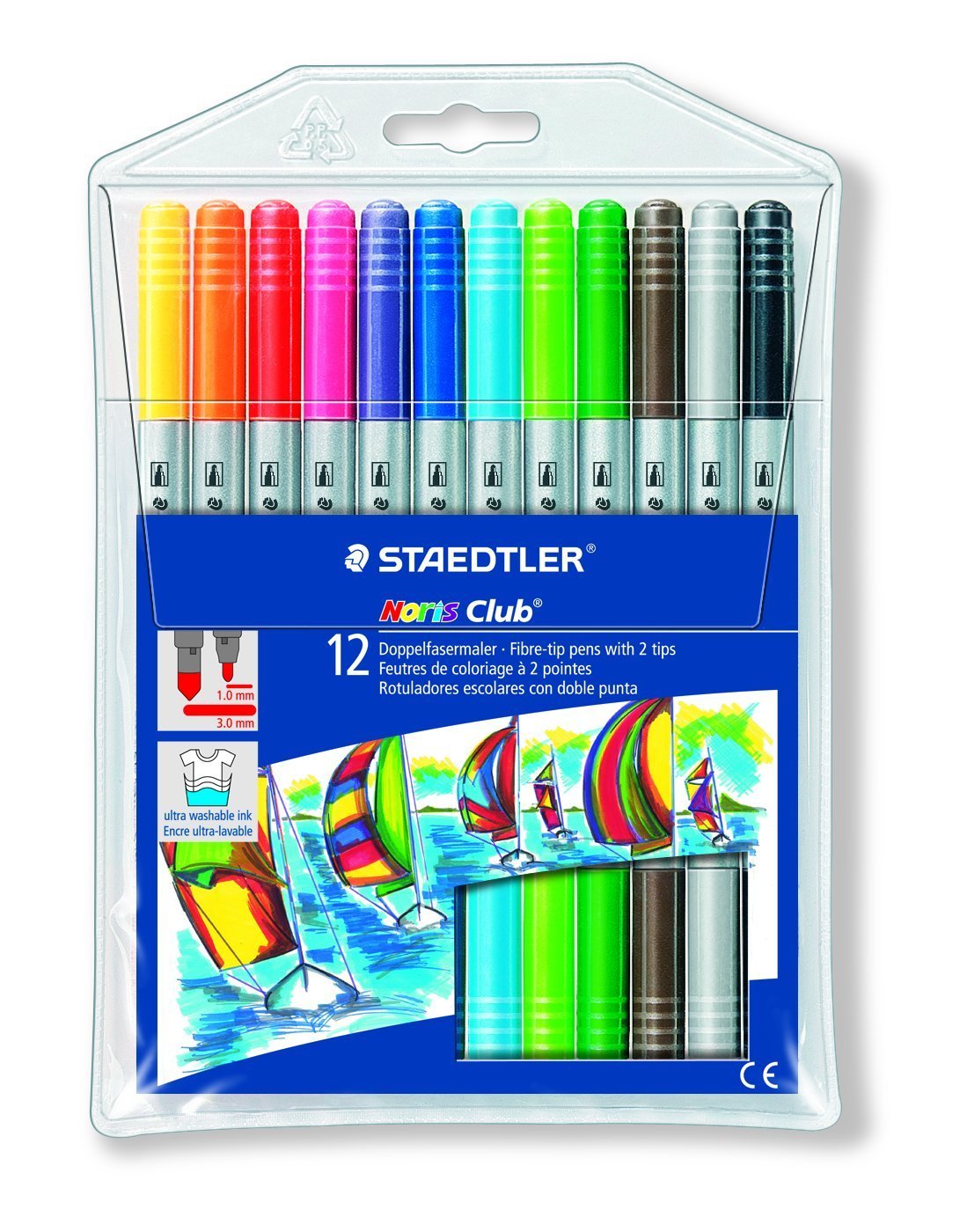 Buy Staedtler Noris Club 320 NWP12 Fibre Tip Pen with 2 Tips, 12 Shades ...