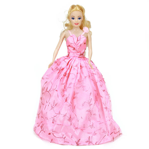 Buy Barbie Doll Princess Wedding Gown Dress Pink Online @ ₹292 from ...