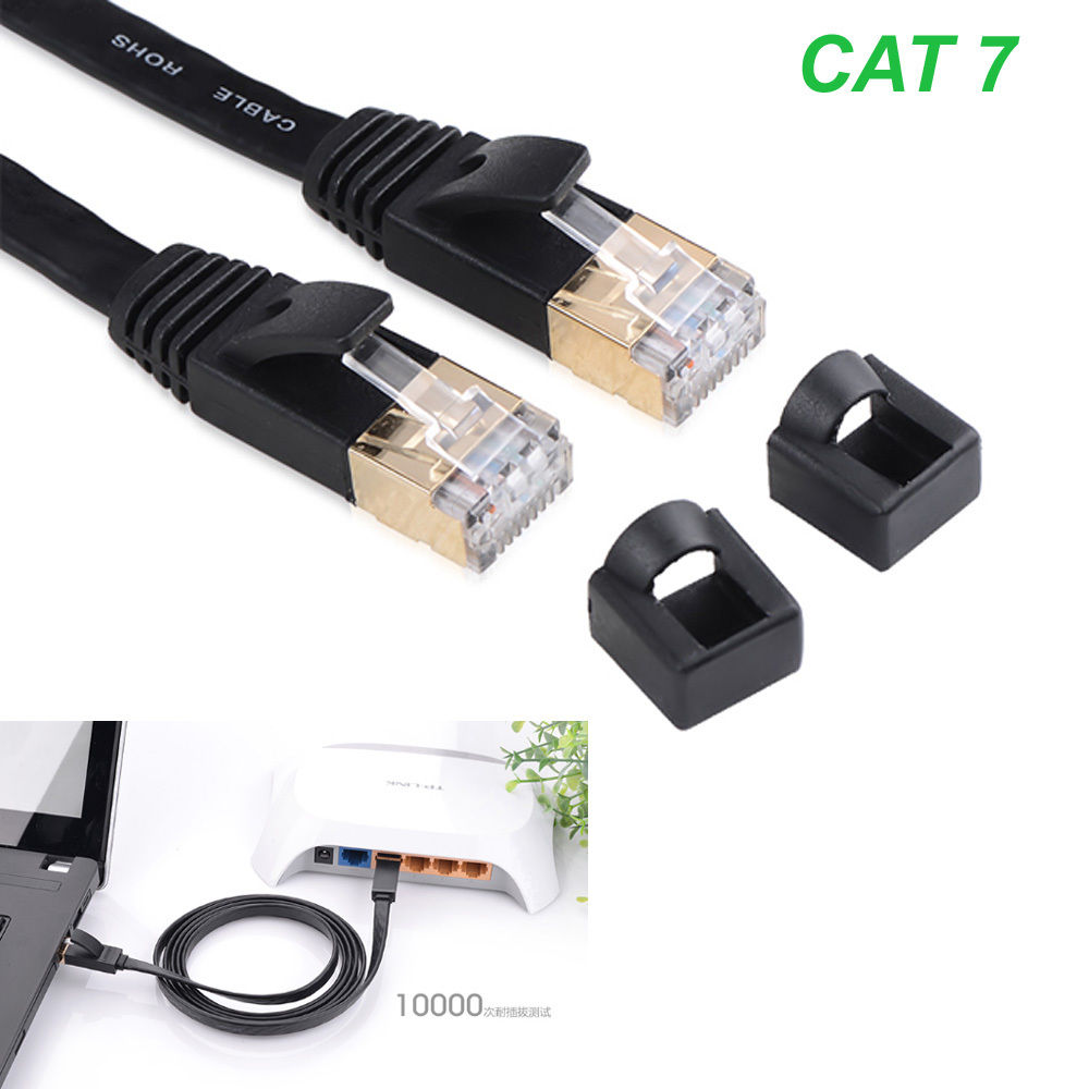 Buy CAT 7 ETHERNET NETWORK CABLE FLAT GOLD PLATED CAT7 LAN CABLE 10MTR ...