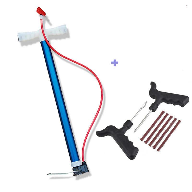 tubeless tyre puncture repair kit with air pump for bike