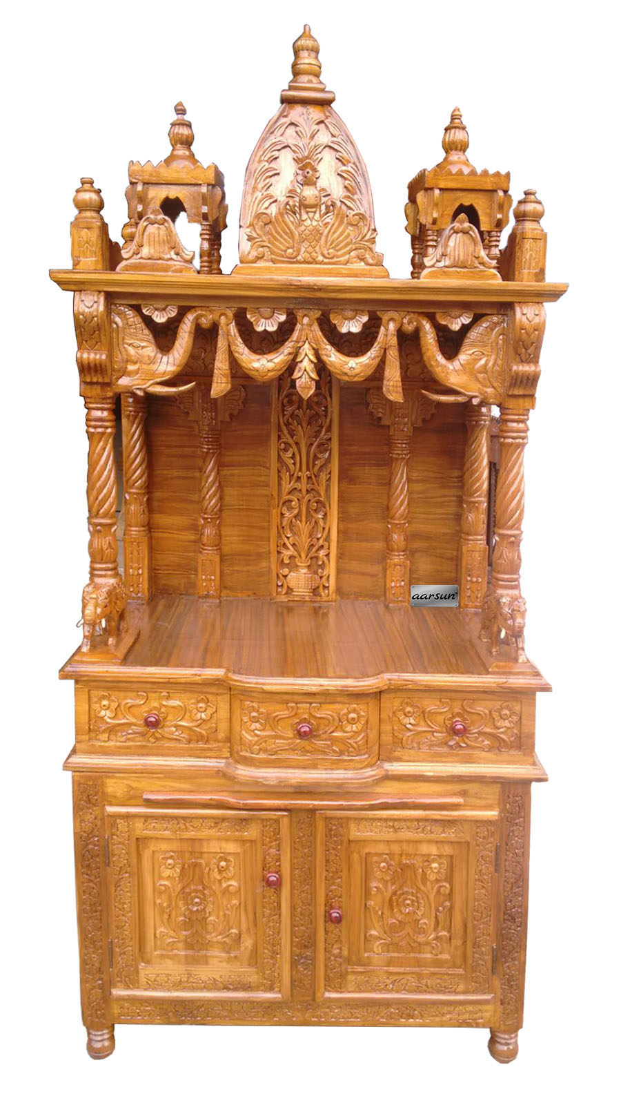 Buy Aarsun woods Teak Wood Pooja Temple Online ₹65000 from ShopClues
