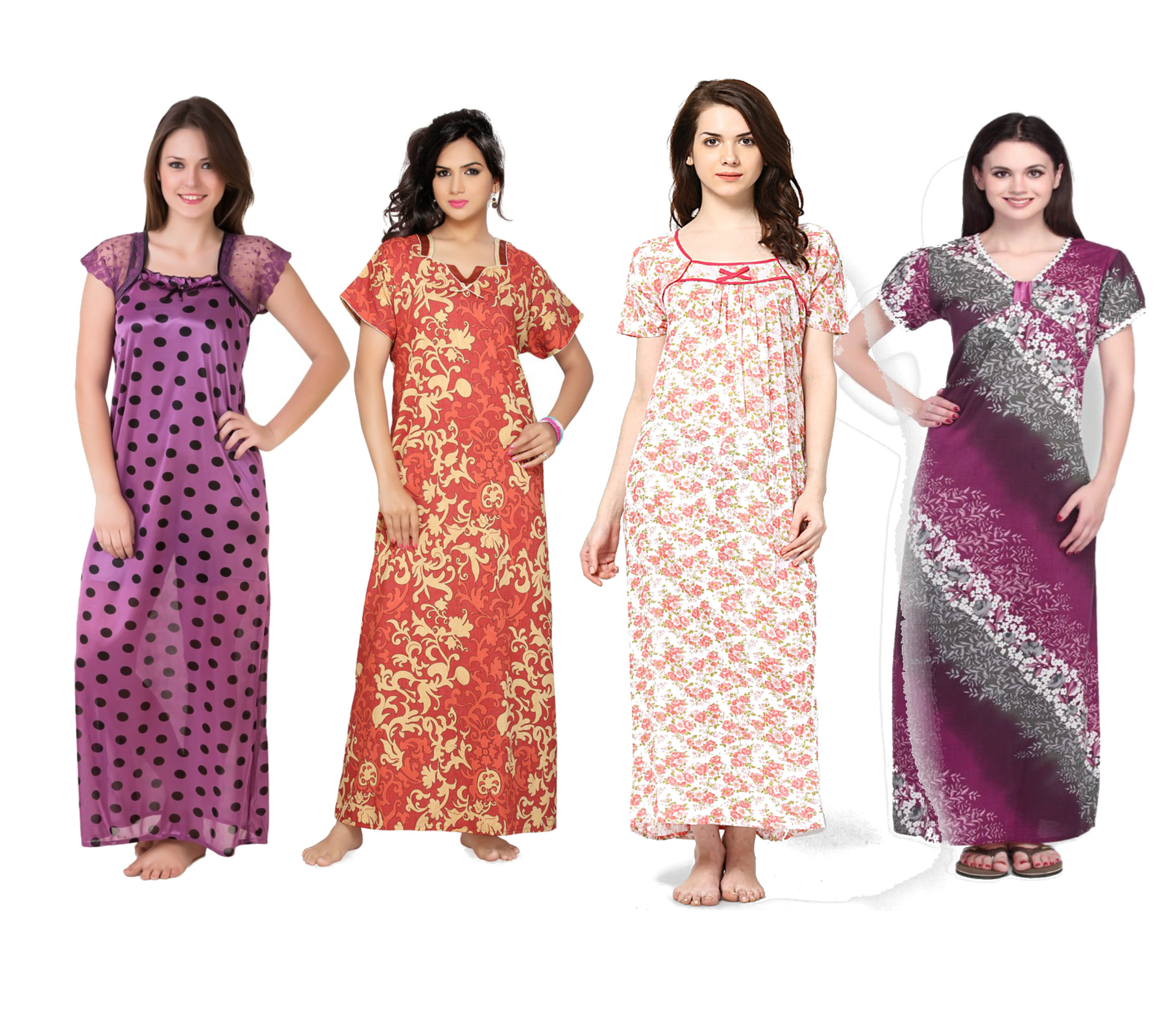 Buy Sukuma Multicolor Satin Printed Nightwear Sets Online @ ₹299 from ...