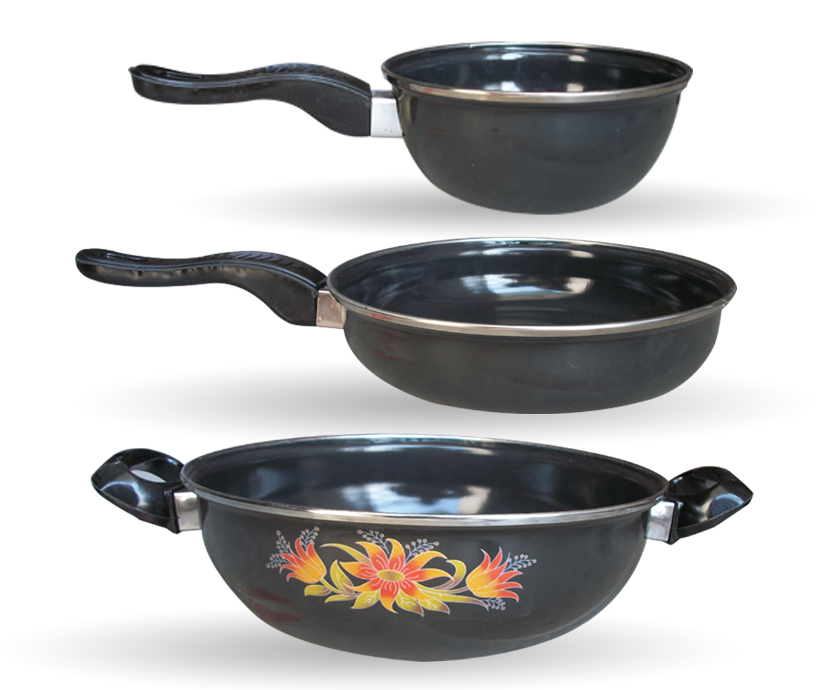 Buy Hard Coated Non Stick Cookware Set Tawa Pan Kadhai Set Of 3