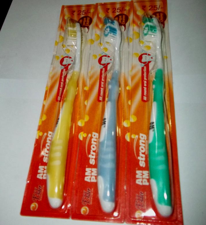 Elder AM PM Strong Toothbrush Tooth Brush (3 Pcs Set) with Tongue Cleaner