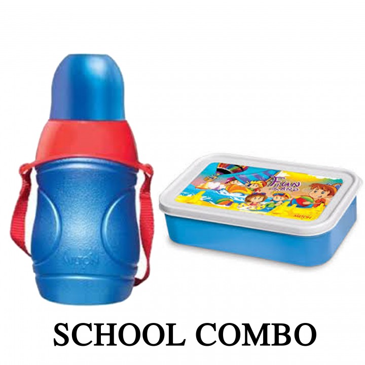 Buy MILTON School Bottle + Milton Lunch Box (Combo-4) Online @ ₹425 ...