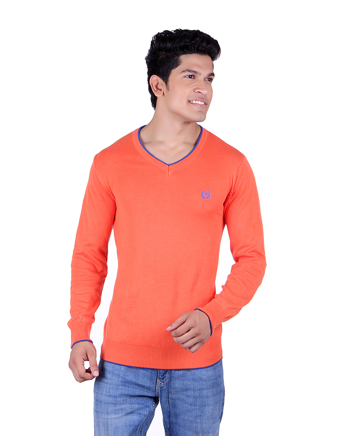 Buy Ogarti 2001 Plain Orange Mens Sweater Online @ ₹700 from ShopClues