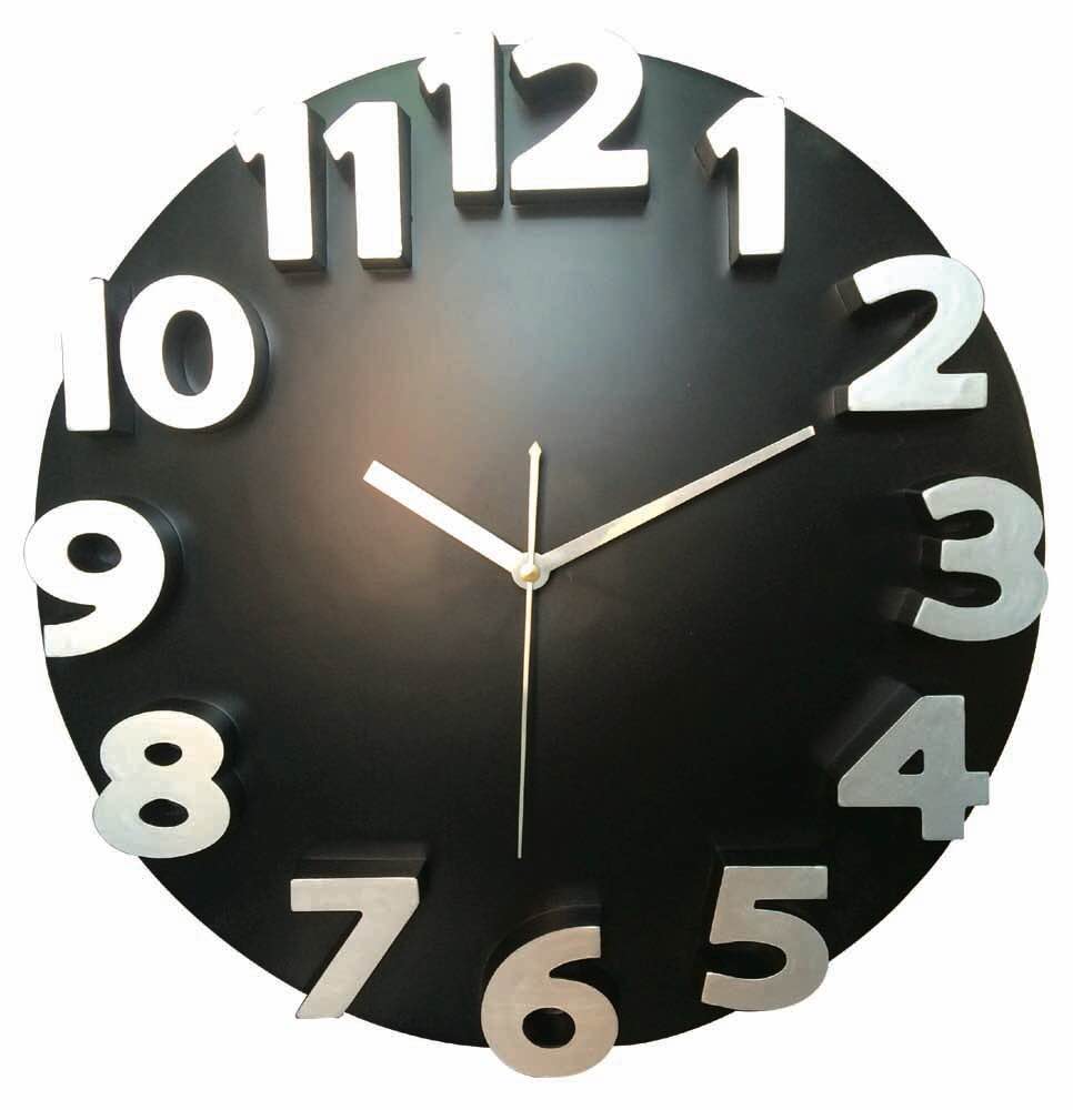 Buy WALL CLOCK 3D BLACK (1234) Online ₹329 from ShopClues