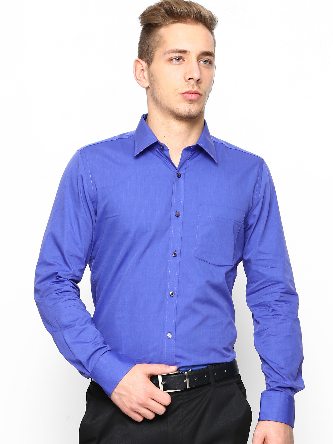 Buy Blue formal shirt for men Online @ ₹295 from ShopClues