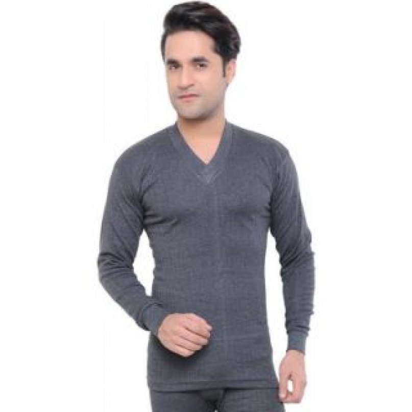 Buy Amul body Warmer V Neck Grey Cotton Thermal Vest Online @ ₹360 from ...