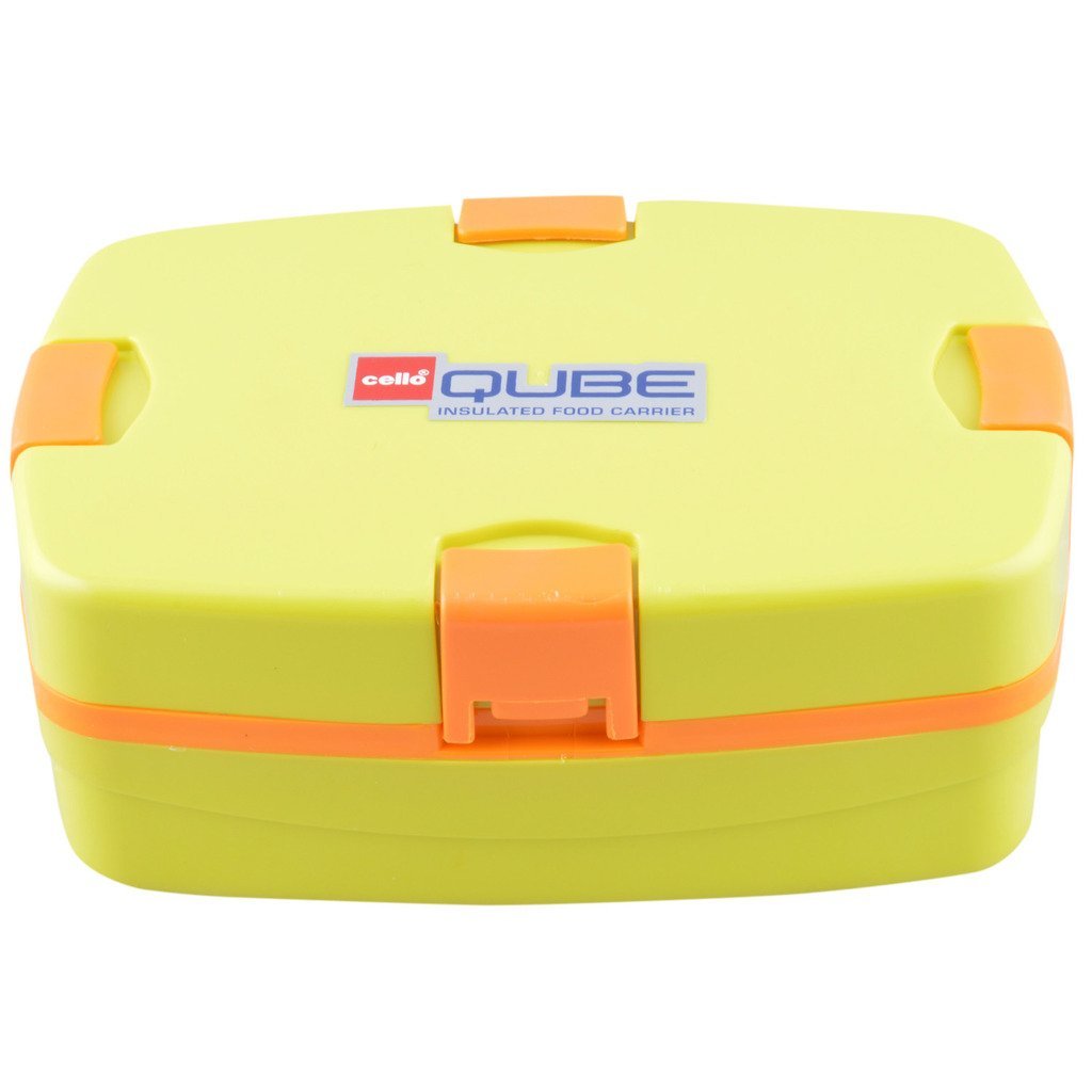 Buy Cello 1 ml Qube Rectangle Insulated Food Carrier, Green and Orange