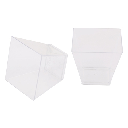 Buy Party Disposable Square Shaped Plastic Mousse Cup 50 Ml 60 Pieces