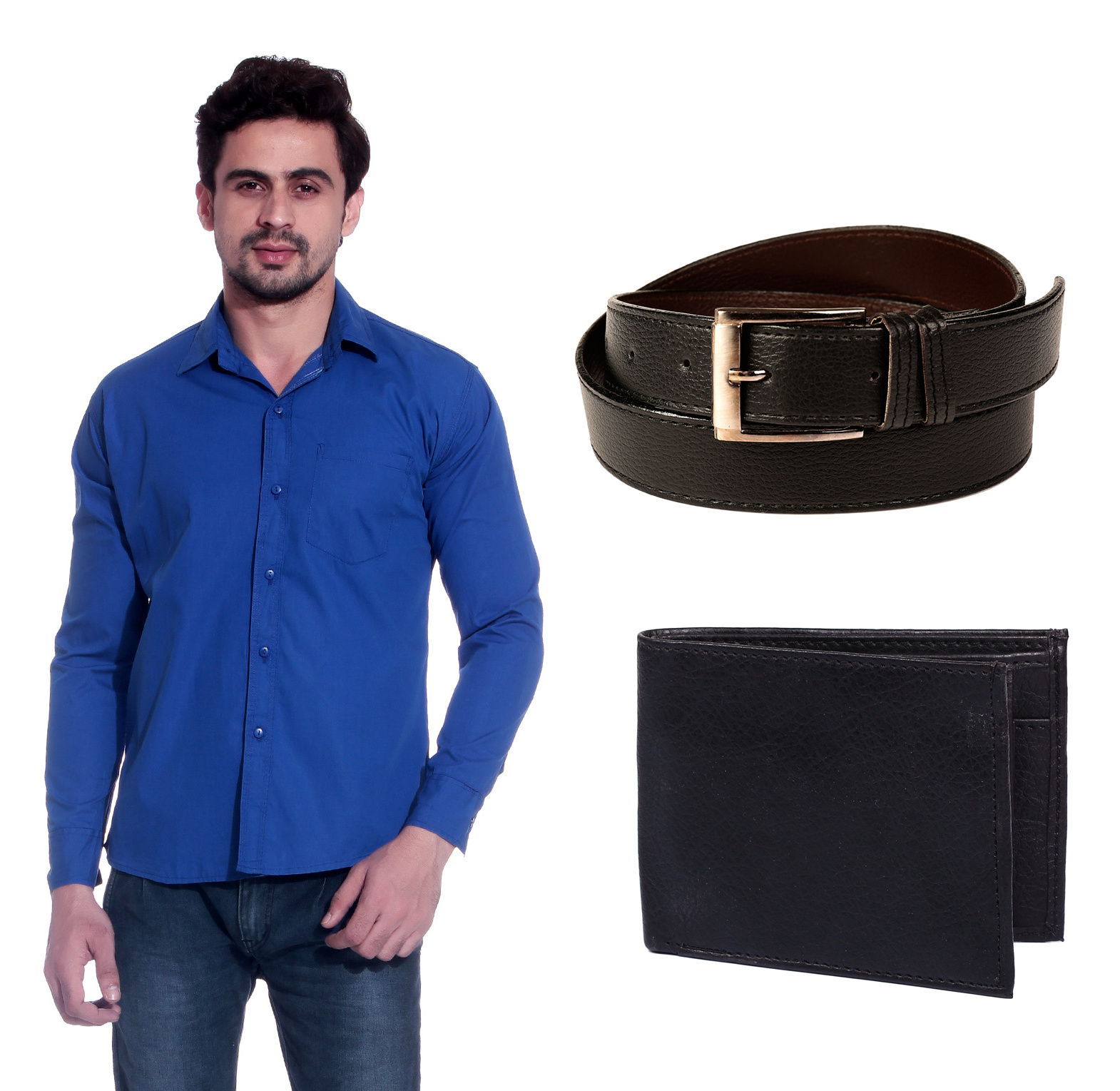 buy-calibro-men-s-royal-blue-shirt-with-belts-wallet-online-699-from-shopclues