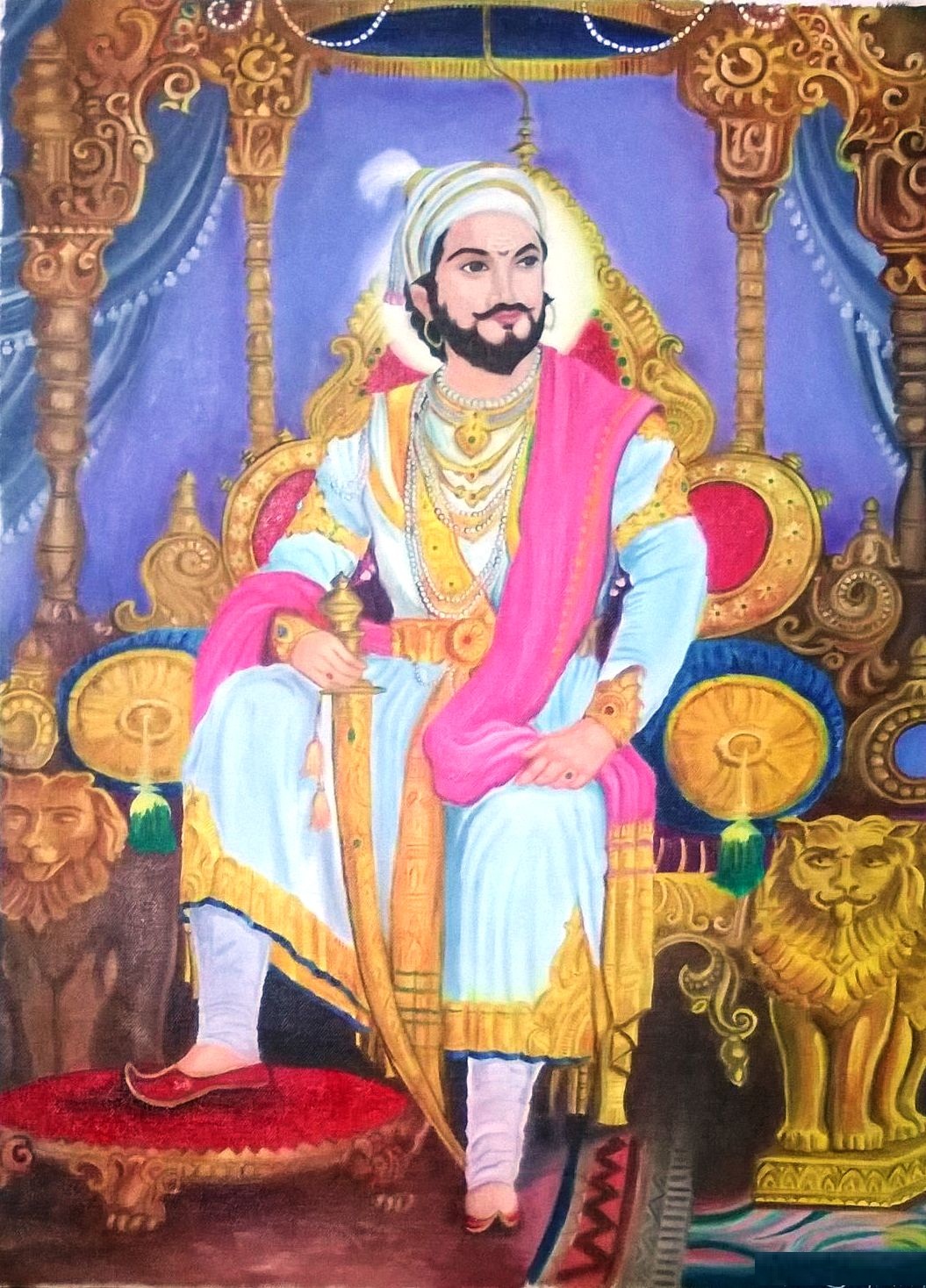 Buy Canvas Painting of Shivaji Maharaj Online @ ₹5999 from ShopClues