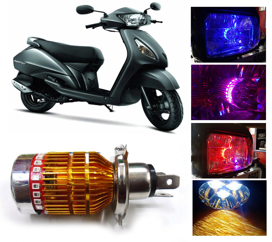 Buy 3 Led H4 Headlight With Multi Color Flashing Ring For
