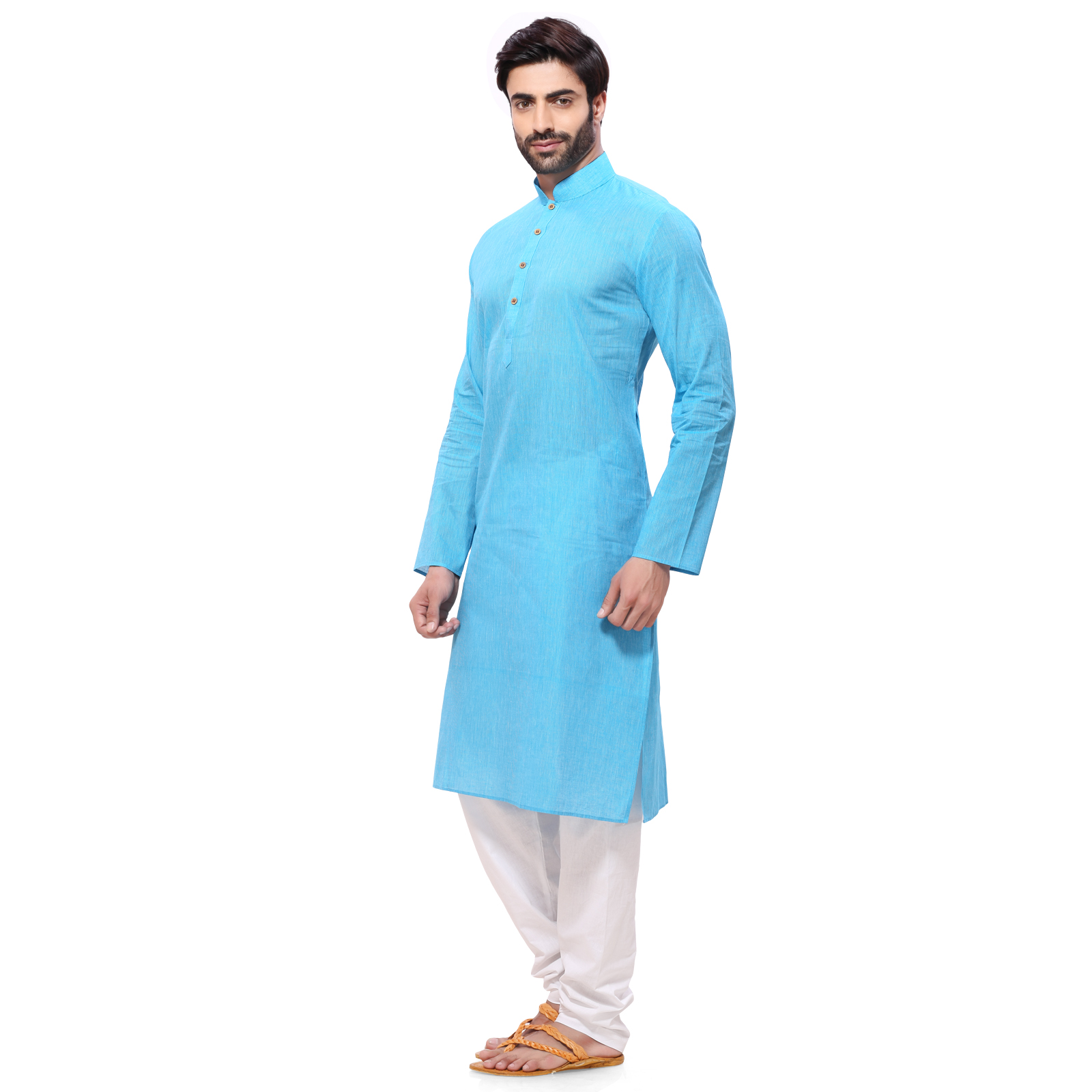 Buy RG Designers Mens Handloom Light Blue Kurta Online @ ₹1159 from ...
